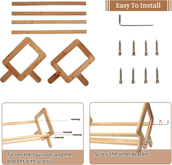 Desktop Bookshelf Organizer, Small Desk Book Shelf, Bamboo Book Rack Tilting Bookcase for Books/Magazine/CDs/Files Dispaly, Tabletop Bookshelf Storage Rack in Living Room/Office/Home