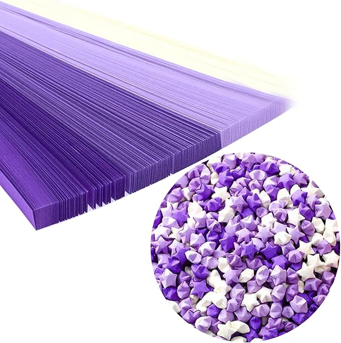 Origami Paper Stars, Colorful Handcraft Origami Lucky Star Paper DIY Paper Arts Creativity Hand Art Crafts (Purple gradient (1350) sheets)