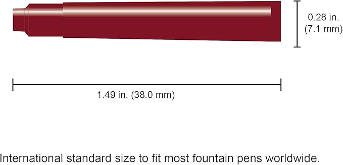 Monteverde Internatinal Size Cartridge to Fit Fountain Pens, Burgandy, 6 per Pack (G302BG)
