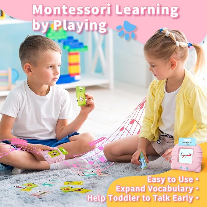 Aullsaty Toddler Toys Bilingual English and Spanish Talking Flash Cards for 1 2 3 4 5 6 Year Old Boys and Girls, Autism Sensory Toys for Autistic Children, Learning Educational Speech 250 Sight Words