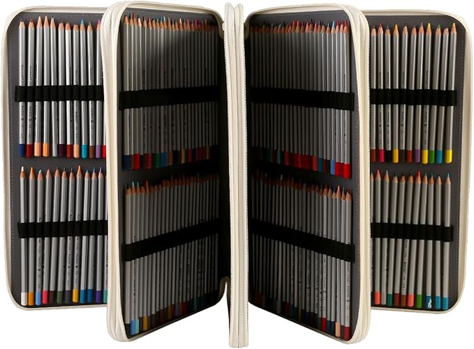 Portable Colored 384 Slots Pencil case Organizer with Printing Pattern for Watercolor Pens or Markers, Pencil Case Organizer for Artist