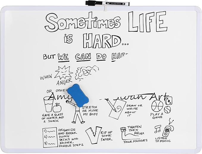 Mr. Pen- Magnetic Whiteboard Dry Erase, 18x24 Inches, Dry Erase Board with Black Fine Point Marker, Magnetic White Board for Students, Home, Office and Classroom