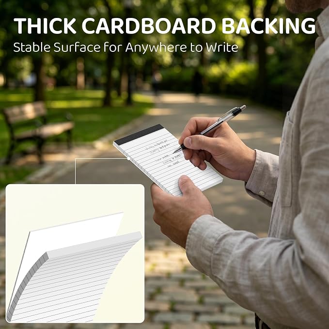 4x6 Lined Notepads 36-Pack - White Ruled Memo Pads with Firm Backing for Daily Lists, School Notes & Office Reminders | Smooth No-Bleed Paper for Students, Teachers & Professionals