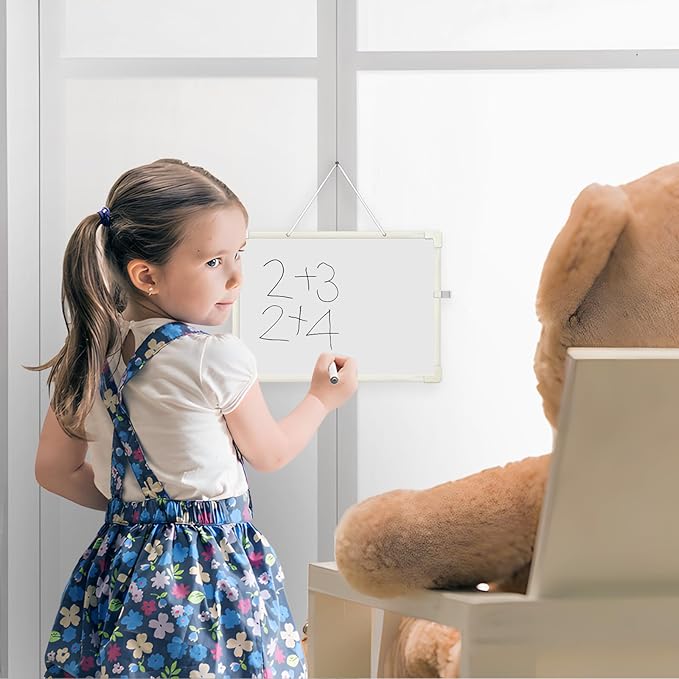 Small White Board 9X12, Small Dry Erase Board Magnetic with Marker, 2 Pack Whiteboard Dry Erase Double Sided MIni Whiteboard, Lapboard Ideal for Homeschool, Office, Classroom White Boards for Kids