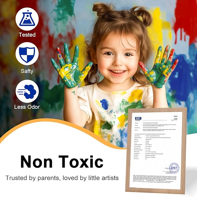 Smallbudi 15 Colors Large Washable Paint Set (33.8oz/ 1000ml), Bulk Painting Supplies Non Toxic Tempera Paint for Kids Toddlers, Poster & Finger Paint for Art DIY Craft Classroom School Home-with Pump