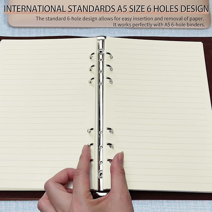 A5 Ruled Refills Inserts for 6-Ring Binder, Loose Leaf Planner Filler Paper, Planner Inserts,80 Sheets/160 Pages,Lined(Line-A5)