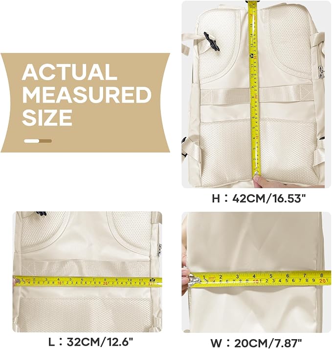 coowoz Travel Backpack For Women Men,Carry On Backpack,Hiking Backpacks Waterproof Outdoor Sports Rucksack Casual Daypack travel essentials（Off White）