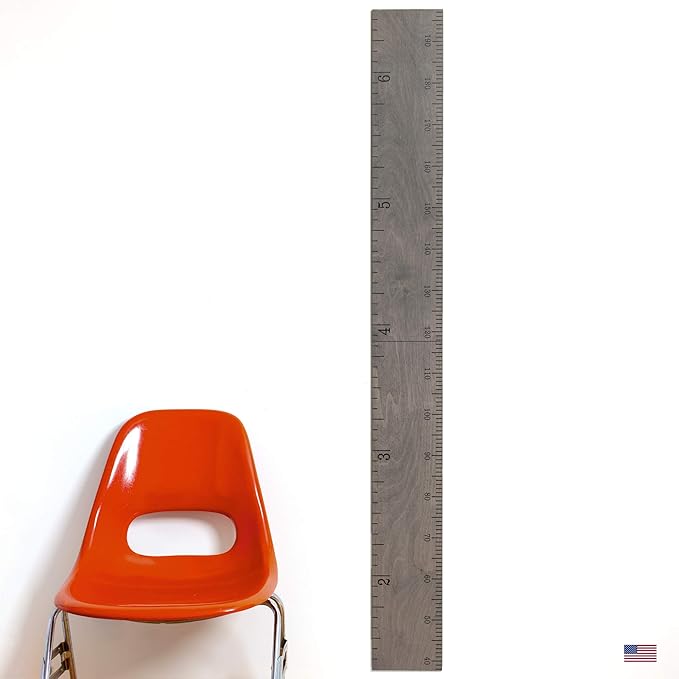 Headwaters Studio Growth Chart for Wall - Height Chart for Kids, Growth Chart for Kids, Measuring Board for Kids Height, Wooden Growth Chart for Wall, Height Measurement for Wall - Gray (6.7" to 6.5")