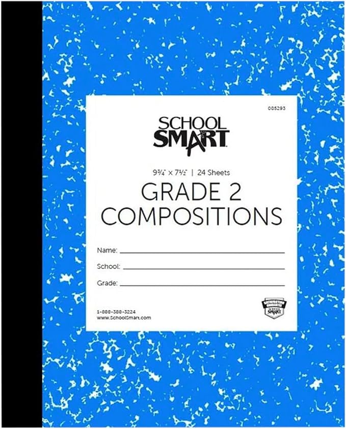 School Smart Skip-A-Line Ruled Composition Book, Grade 2, Blue, 48 Pages