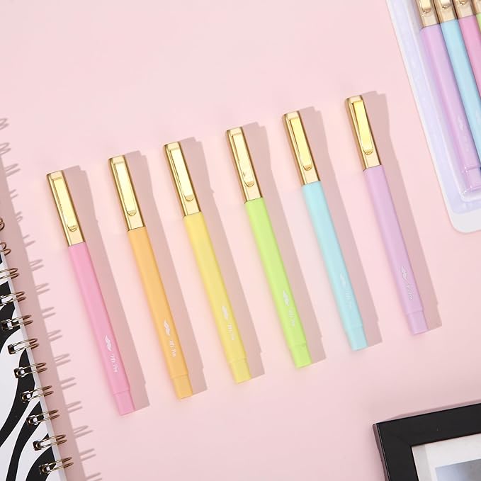 Mr. Pen- Aesthetic Highlighters and Ballpoint Pens No Bleed, 12 Pack, Spring Pastel, Bible Highlighters and Pens No Bleed, Fast Dry and No Smear for Bible Journaling, Planner, School Supplies