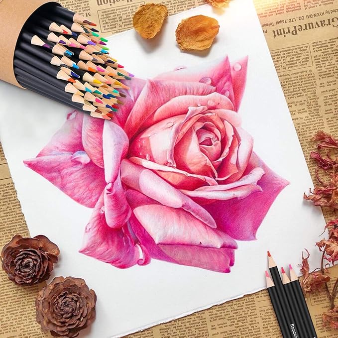 Soucolor 72 Colored Pencils Set - Premium Art Supplies for Adults Coloring Book - Vibrant Colors, Smooth Writing, Easy Blending and Shading, Perfect for Coloring Books, Sketching & Drawing Pads