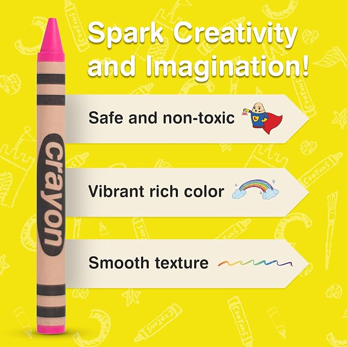 Lucky Art Pink Crayons Bulk - 80 Count Regular Size Single Color Crayon Refill, Non-Toxic Art Supplies for Teachers, Classrooms and School Projects