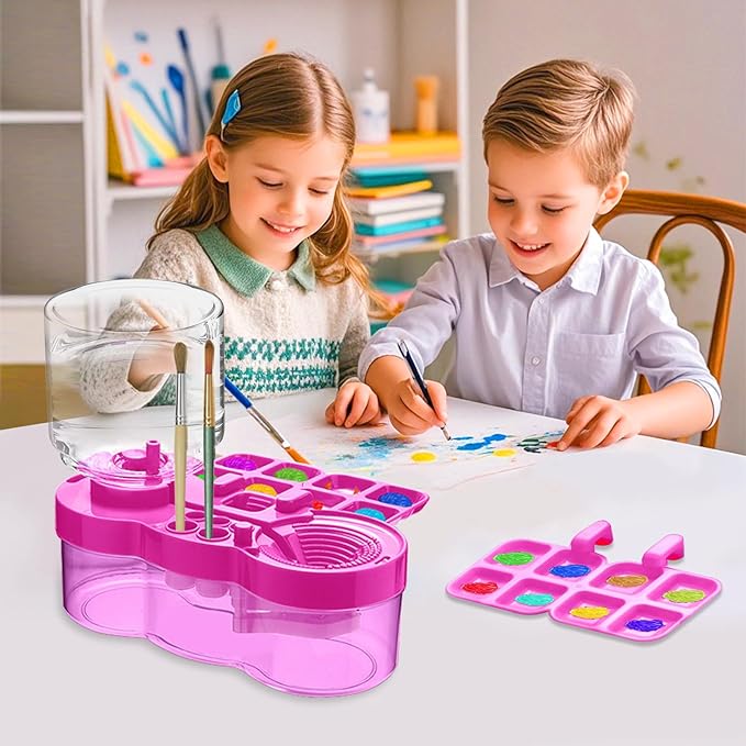 Paint Brush Cleaner, Multifunctional Acrylic Face Paint Brush Washing Station Brush Water Cup for All Purpose Oil Watercolor Painting Artist Professional Kit,Gift Art Supplies for Kid Adult