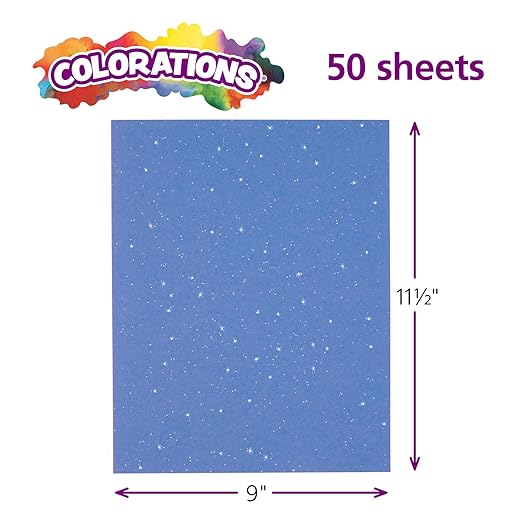 Colorations Glitter Construction Paper - 50 Sheets