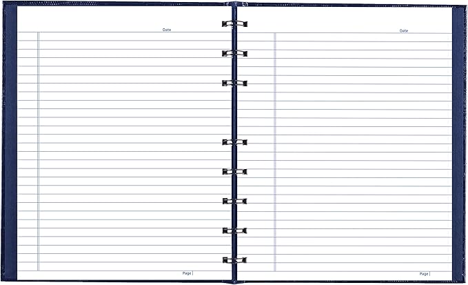 Blueline NotePro™ Executive Notebook, Indexing System, Refillable, Hard Cover, 9.25" x 7.25", 150 Ruled Pages, Indigo Blue (A7150.BLU)