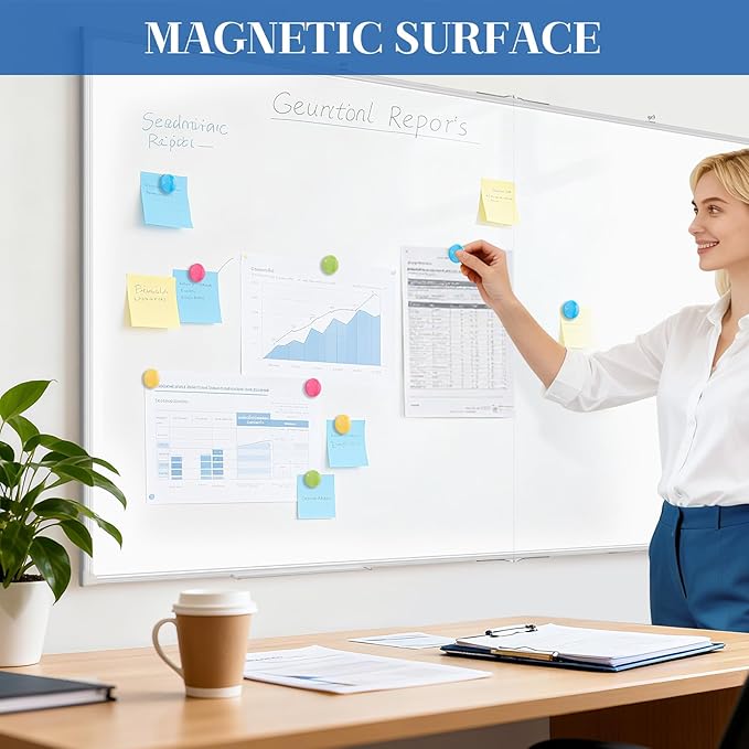 72" x 40" Large White Board, Magnetic Double-Sided Whiteboad Dry Erase, Portable Wall Hanging Whiteboards for Home, School, Office