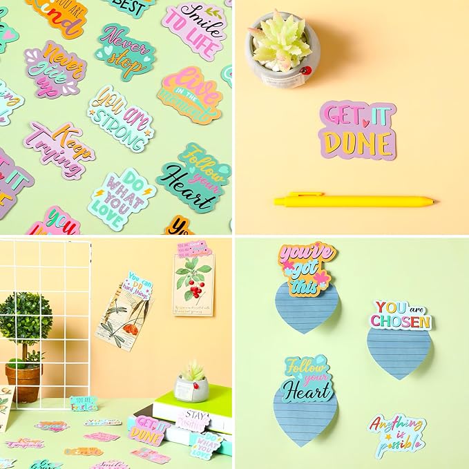 Sinmoe 24 Pieces Inspirational Fridge Magnets for Girls Bible Verse Locker Magnets for Girls Cute Motivational Quotes Refrigerator Decorations for School Classroom Whiteboard Office(Colorful Style)