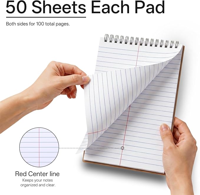 Steno Pads 6 x 9 Colored Spiral Steno Notebooks Gregg Ruled 15Pack