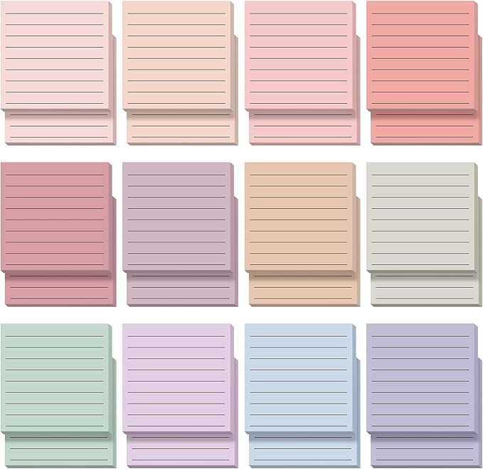 Yinder 24 Pcs Inspirational Sticky Notes Cute Motivational Sticky Notes Pad End of Year Employee Appreciation Gifts Bulk for Teacher Nurse Coworkers Office Supplies 3 x 3'' (No Words,Aesthetics)