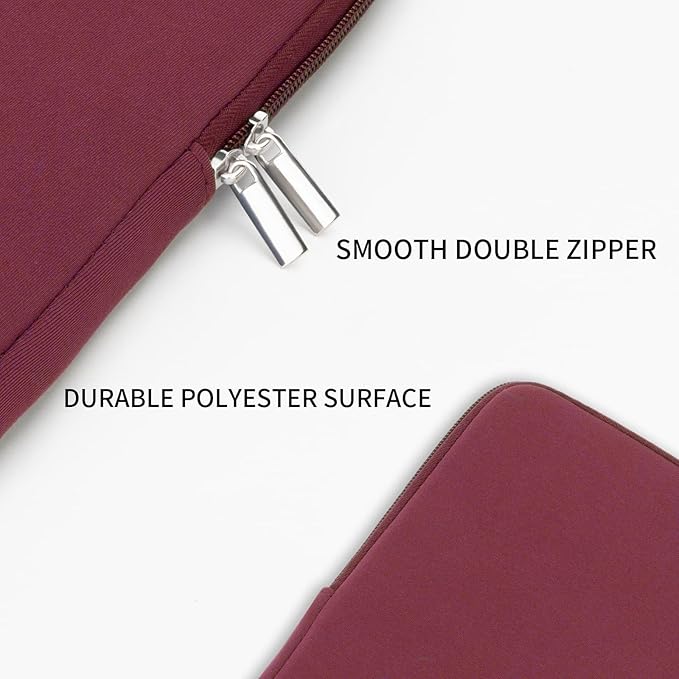 RAINYEAR 15.6 Inch Laptop Sleeve Protective Protective Case Soft Carrying Zipper Bag Cover Compatible with 15.6" Notebook Computer Ultrabook Chromebook (Red)