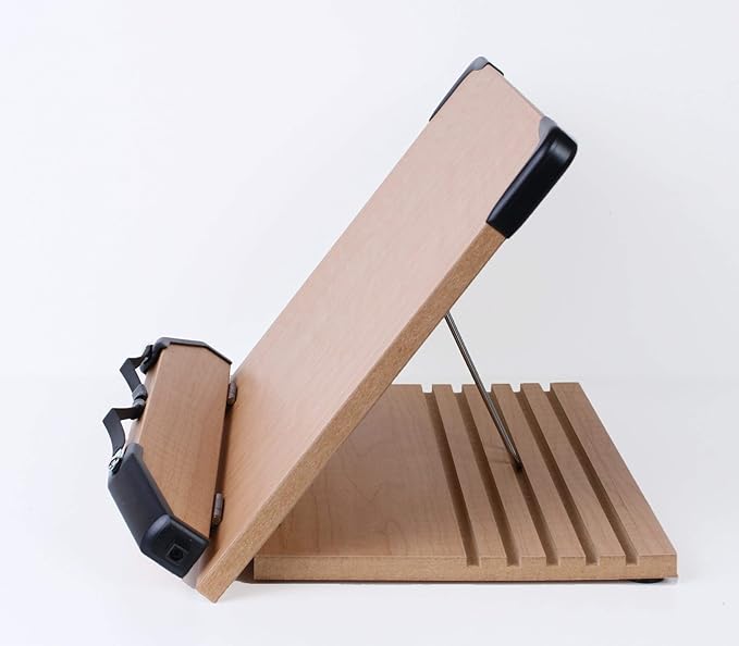 BS1500 11.8x8.5 Portable Adjustable Foldable Bookstand Holder for Reading Hands Free Large Thick Heavy Textbooks Cookbooks Tablets