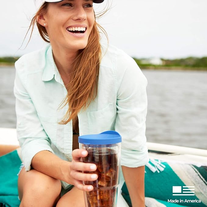 Tervis 24oz Tritan Tumbler | Clear | Made in USA, Double-wall Insulated, Shatterproof, BPA-Free, Dishwasher Safe, Fits Most Cupholders, Gifts under $25