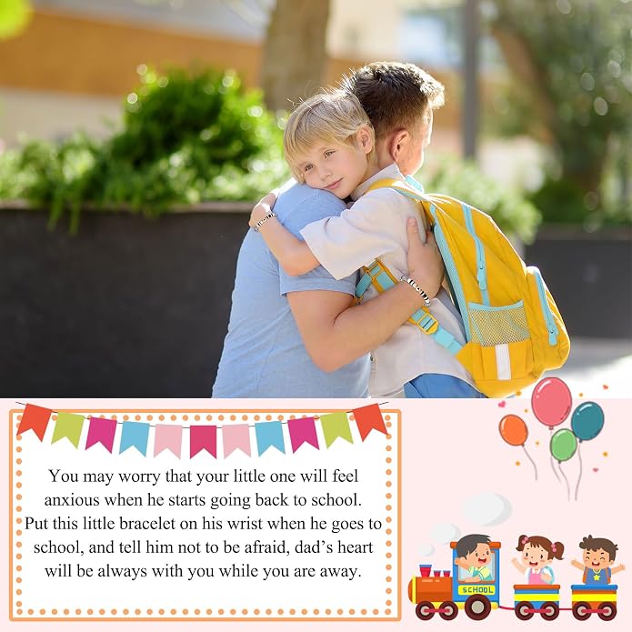 UPROMI First Day of Preschool/Kindergarten/1st Grade/2nd Grade/School Gift, Back to School Bracelet Mommy and Me Dad and Son