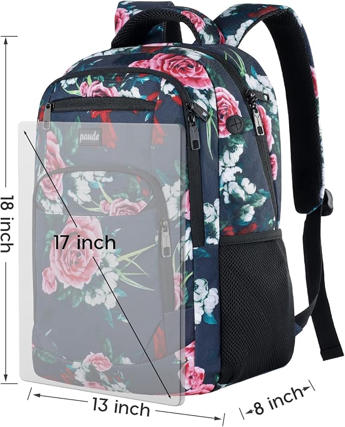 Paude Backpack for Women and Teen Girls,College Backpack Travel Laptop Bookbag for City Trip Office