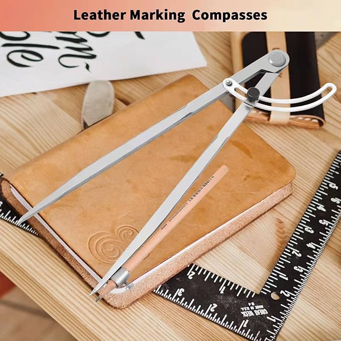 Compass for Geometry, 24 inch Compass for Woodworking, Precision Woodworking Compass with Wing Divider and Pencil Holder, Large Compass for Geometry, Drafting, Drawing Compass (24inch)