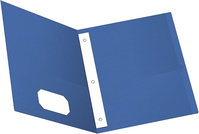 Oxford Twin Pocket Folders with Fasteners, Letter Size, Royal Blue, 25 per Box (57712)