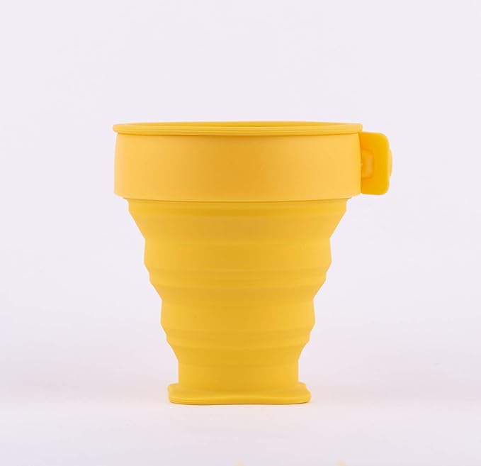 WEMUG Collapsible Travel Cup, Made with Food Grade Silicone, Portable Drinking Cup, Reusable, for Outdoor, Sili Cup (yellow)