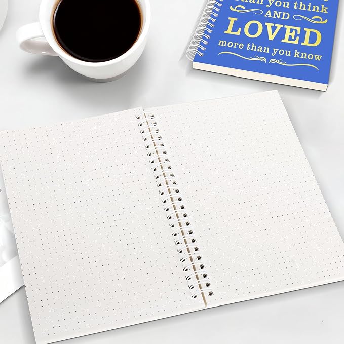 JOHSBYD 2Pcs Spiral Dotted Notebook,Inspirational Gifts A5 Dot Grid