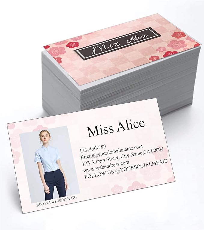 200/500Pcs Business Card Customization (Add Picture or Logo), Thick Coated Paper Business Card Double-sided Printing-2"x3.5" Inches (Color-T)
