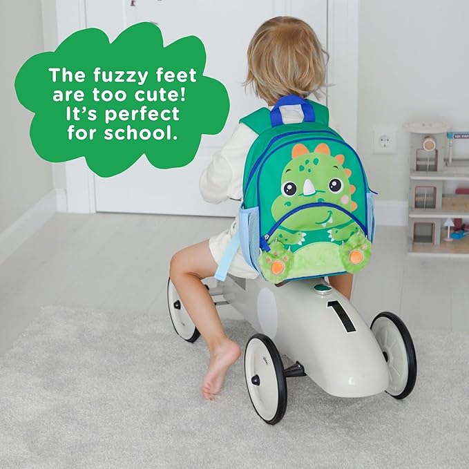 Move2Play, Dinosaur Toddler Backpack | Toddler Size | Back to School | Preschool Backpacks For Kids | Kindergarten Book Bag | Small, Little, Mini Size | Designed for Boys & Girls Ages 2, 3-5+ Year Olds