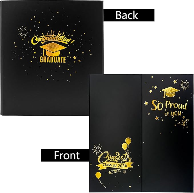 GMFrames Graduation Trifold Poster Board Picture Display Boards 2026 Grad Party Decorations Multiple Photo Table Display for Senior High School, College and University