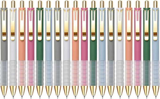 Linbsunne Gel Pens Black Ink Pen 0.5mm Fine Point, 18-count | Smooth Writing, Retractable Pens with Soft Grip, Office School Supplies for Nurses Teachers, Quick Dry