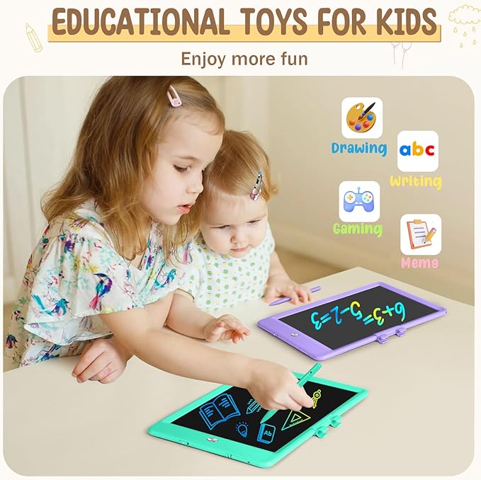 Kidopire Toys for 3-6 Year Old Girls Boys, 2Pack LCD Writing Tablet for Kids Doodle Board, Reusable Drawing Board Drawing Tablet Kids, Educational Toys Birthday Gifts for 3 4 5 6 Year Old Girls