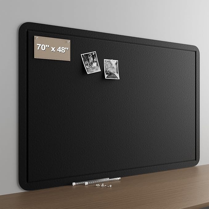 Felt Bulletin Board for Wall 72" x 48" Unfolded Size, Large Frameless Felt Pin Board, Soft Cork Board Alternative for Office, Home Planning, Notes, Photos & Wall Decor, Foldable Shipping, Easy Install