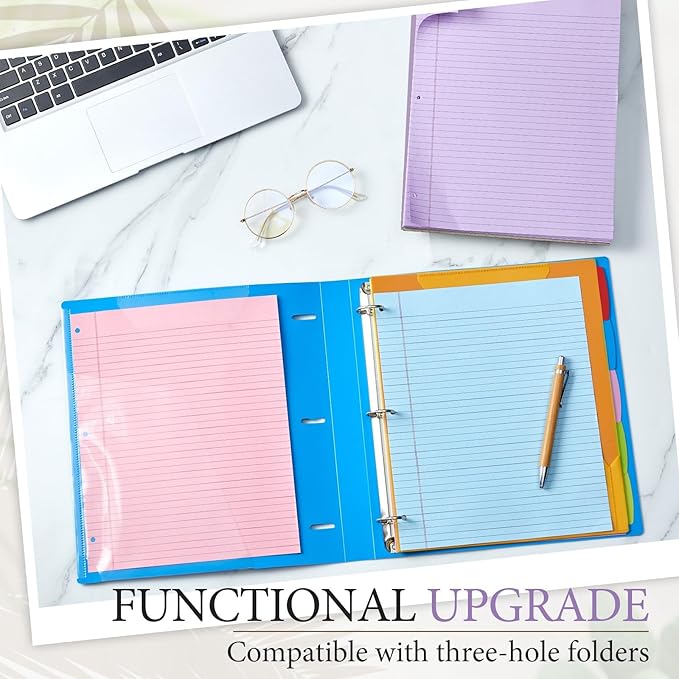 MotiMind 10 Pack 8.5" x 11" Top Spiral Notebook with 3 Hole Punched Legal Pads College Ruled Notepad 50 Sheets Hard Cardboard Paper Wirebound Notepad for Office School Business(Pink, Blue, Purple)