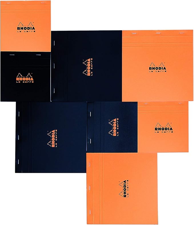 Rhodia Staplebound Notepads - Graph 80 Sheets - 8 1/4 x 12 1/2 in. - Black Cover