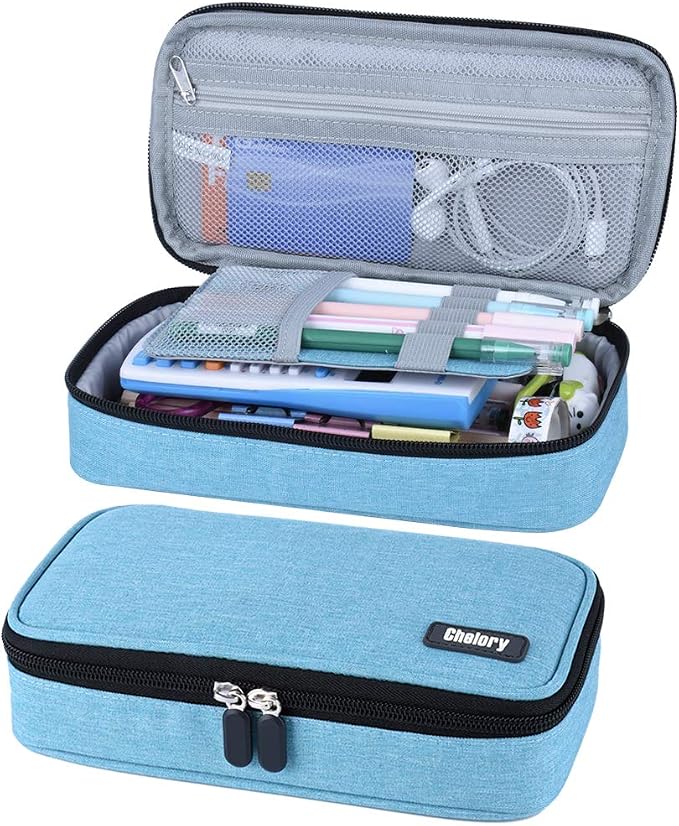 Chelory Big Capacity Pencil Case Large Pencil Bag Pouch Pen Case Pencil Marker Holder Stationery Storage Makeup Bag for Office Supplies Adults