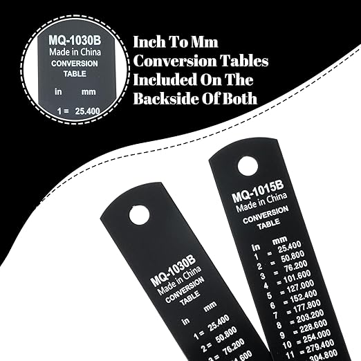 Ouligay 2Pcs 12 Inch 6 Inch Metal Ruler Set Metal Rulers with Centimeters and Inches Straight Ruler for Drawing, Home, Office, Engineering, Easy to Read