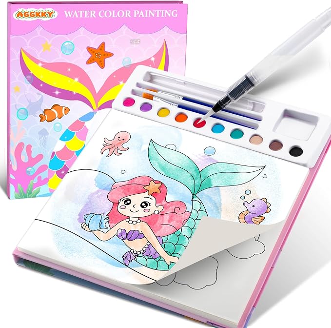 AGGKKY Paint with Water Coloring Books for Kids Toddlers Mess Free Watercolor Painting Sets Arts and Crafts for Kids 3+ Travel Activities Birthday Stocking Stuffers Toy Gift