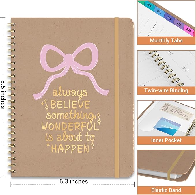 Academic Planner 2026–2027, Weekly & Monthly Calendar Planner, July 2026 – July 2027, Hardcover A5 (6.3" x 8.5") Agenda with Tabs, School Planner for Students & Teachers, Doodle Kraft