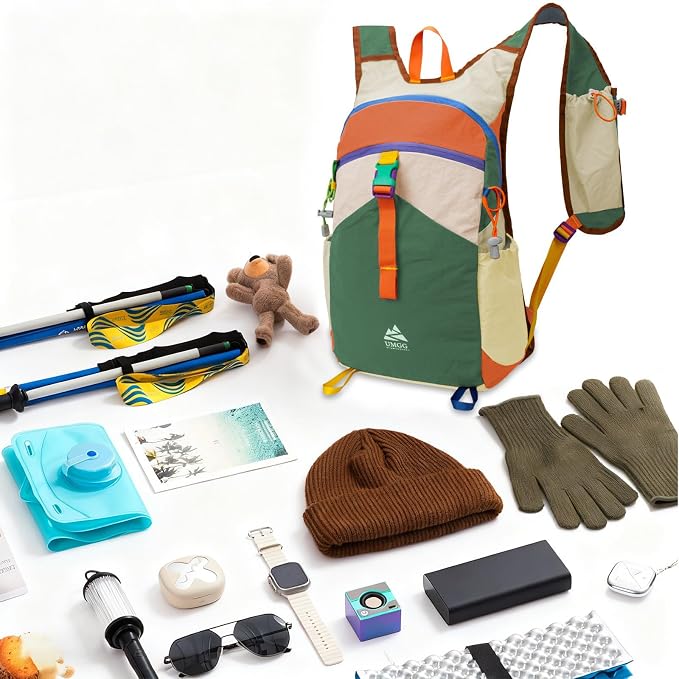 Small Hiking Backpack Travel Daypack 15L Colorful Lightweight Packable Foldable Casual Backpack for Women Men