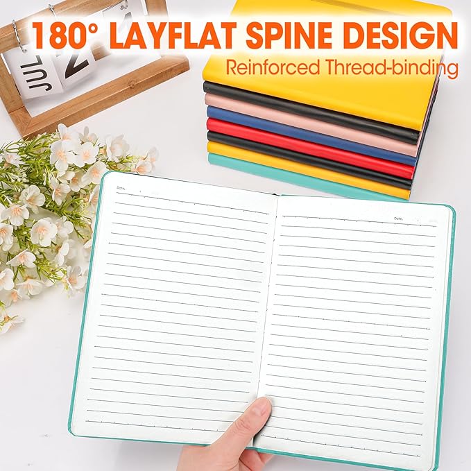 24 Pack Lined Journal Notebook for Work, 200 Pages, Medium 5.5" x 8.3", A5 College Ruled Notebook, 6 Colors, Hardcover Journaling Notebooks for Writing, Note Taking