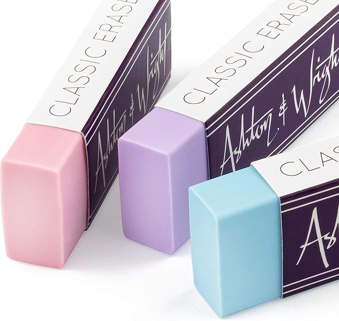 Ashton and Wright - Classic Eraser - Latex Free Plastic Rubber - Pack of 5 Pastel