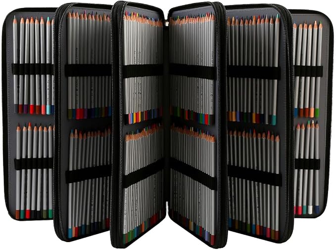 600-Slot Colored Pencil Case, 5-Layer Zipper with Shoulder strap and Handle | Organizer Bag for Pencil Storage Case for Artist Painter Office Sketch Travel Supplies