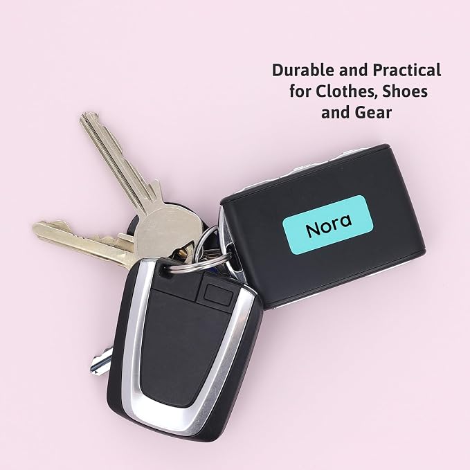 TeddyLabels - Clothing Labels for Nursing Home (180) – Self-Adhesive Name Tags for Clothes and Personal Items. Personalized Labels for Daycare, Nursing Homes, and Laundry Use - Turquoise