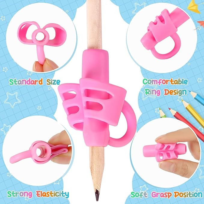 SANNIX 8 Pack Pencil Grips for Kids Handwriting, Pencil Holder Grip Posture Correction Training Pen Writing Aid Tool for Preschools & Elementary Schools